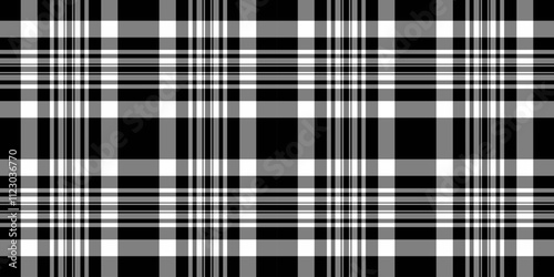 Ornate background texture fabric, tidy pattern check seamless. Scottish vector plaid textile tartan in gray and black colors.