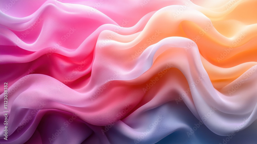 Obraz premium Lyrical abstraction with intertwining ribbons of pastel gradients on a smooth, seamless canvas