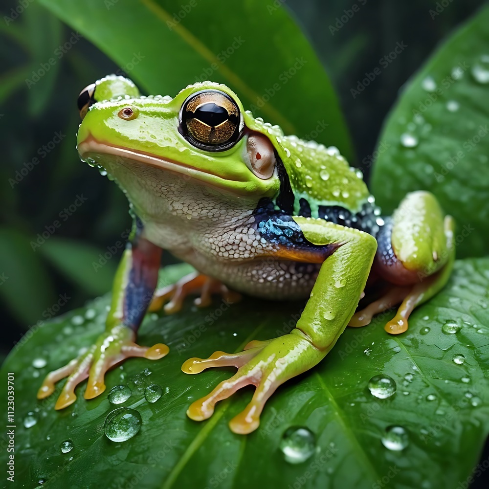 Obraz premium frog on leaf