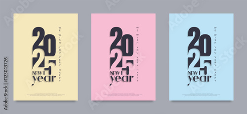 Happy New Year 2024. Vector illustration with truncated number 25.
