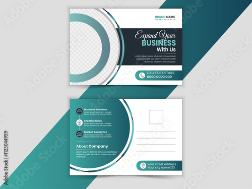 Corporate business modern postcard design template design 