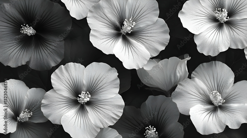 Fototapeta premium Monochrome Flower Illustration
