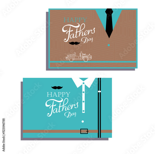 Vector postcard  Happy fathers day with tie,
business man