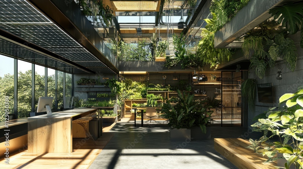 Modern Eco-Friendly Office Design: A Lush Indoor Oasis Modern Eco-Friendly Office Design: A Lush Indoor Oasis