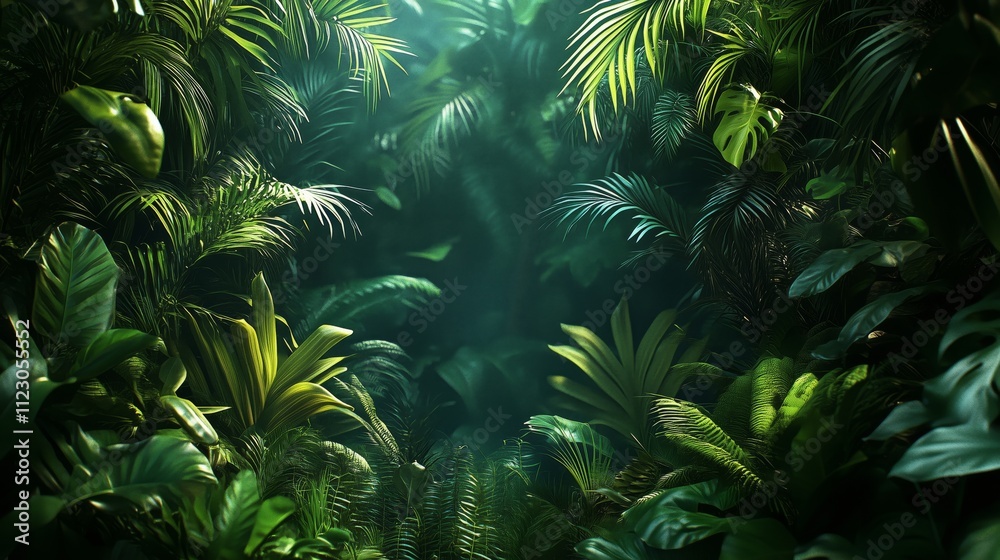 Naklejka premium green jungle of plants and foliage