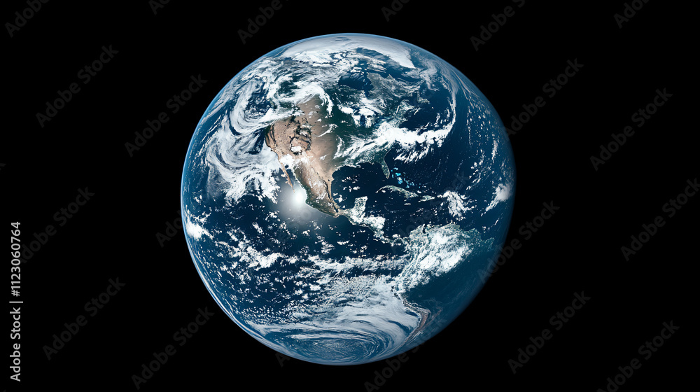 A breathtaking view of Earth from outer space, showing vibrant continents and swirling clouds. A breathtaking view of Earth from outer space, showing vibrant continents and swirling clouds.
