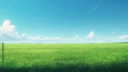 美しい青空と草原02