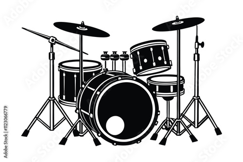 drum set in white background