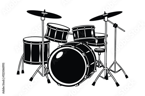 drum set in white background