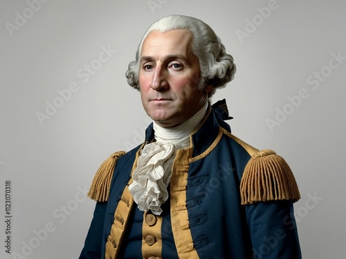 classic portrait of george washington on white background isolated as founding father and image on dollar