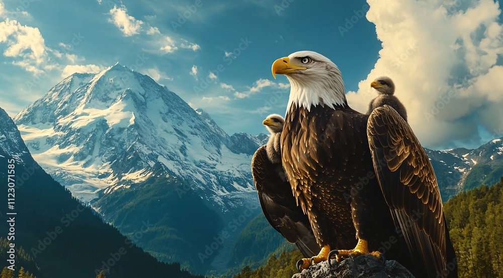 Fototapeta premium bald eagle in flight