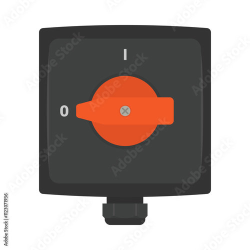Obraz na płótnie Disconnect switch with red handle. Vector illustration isolated on white w salonie