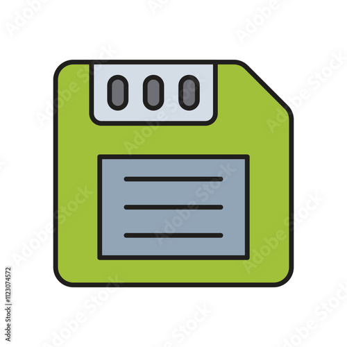 Save Resources color line icon with white background vector stock illustration