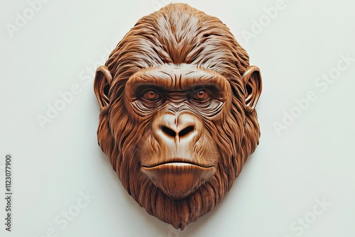 Gorilla Head Statue On The Wall photo