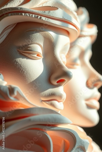 Soft Sculpted Beauty in Pastel Lighting