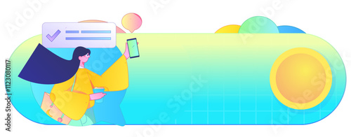 Virtual characters social communication concept business flat vector hand drawn illustration
