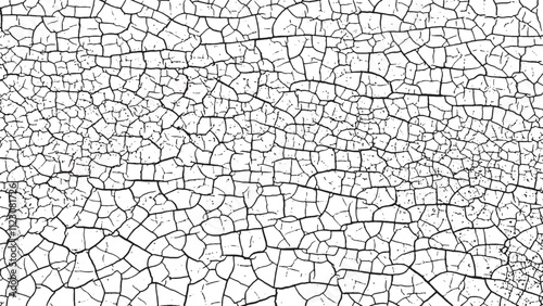 Black crack texture. Cracked on a white background. Wall background crack vector, grunge, ground distress texture.