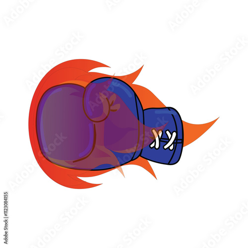 Vector boxing gloves with flame effectBasic RGB