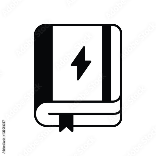 Reference Book glyph icon with white background vector stock illustration