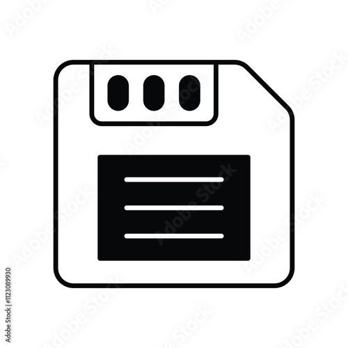 Save Resources glyph icon with white background vector stock illustration