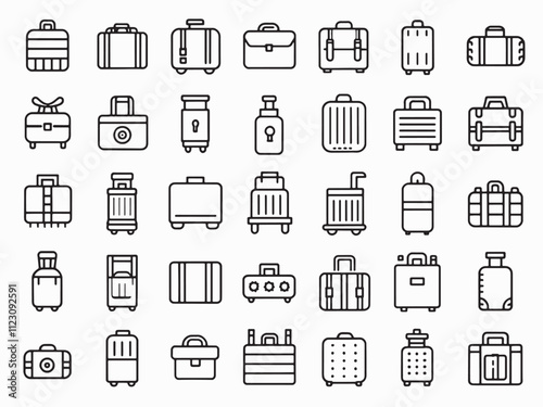 Luggage Line Art Creative Drawings for Travel Lovers