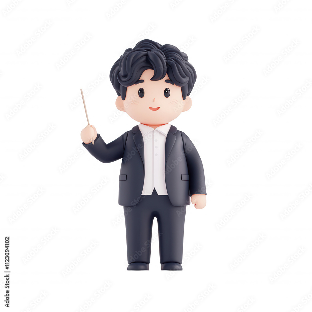 A cartoon character conducting an orchestra with a baton, showcasing musical leadership., isolated on a transparent background. A cartoon character conducting an orchestra with a baton, showcasing musical leadership., isolated on a transparent background.
