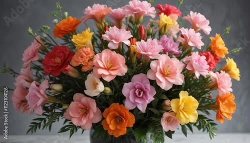 Wallpaper Mural Blooms of freesia and carnation flowers in a stunning arrangement, flowers bouquets arrangements colorful blooms, garden fresh flowers, spring flowers Torontodigital.ca