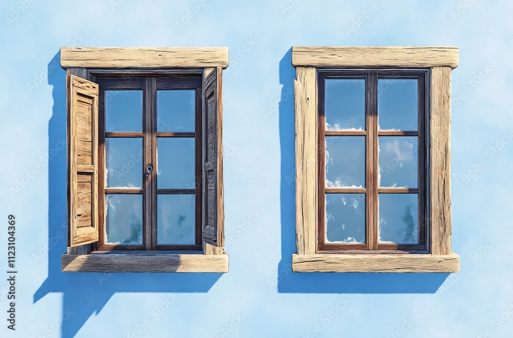 Obraz premium old wooden window