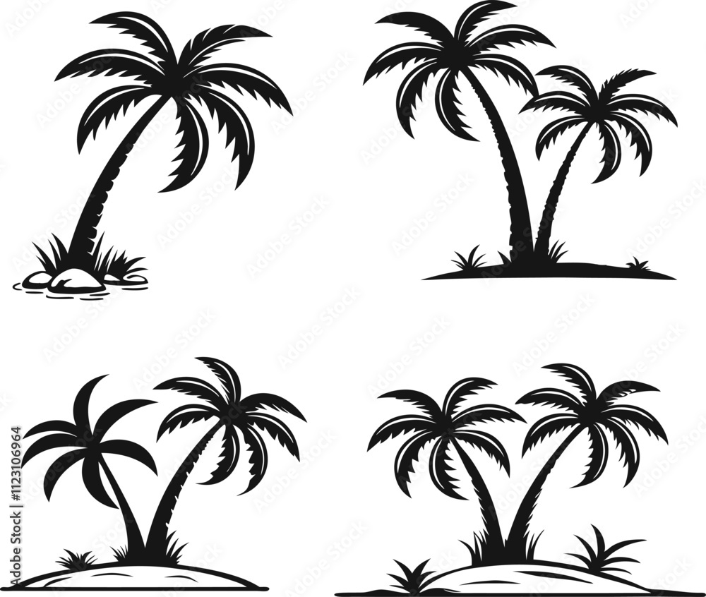Fototapeta premium set of palm trees