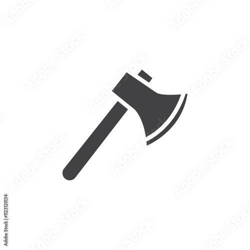 Axe icon Simple thin line flat symbol