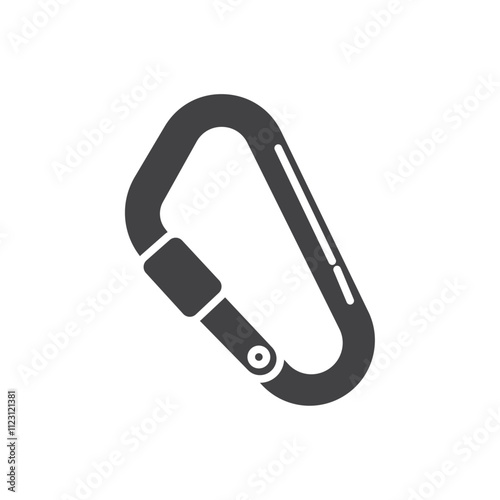 Carabiner icon Simple thin line flat symbol