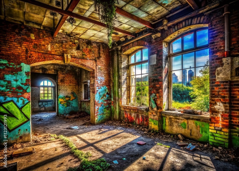 Urban Exploration Photography: Captivating Textured Backgrounds in Abandoned Spaces, Showcasing Graffiti, Crumbling Walls, and Urban Decay for a Unique Visual Experience Urban Exploration Photography: Captivating Textured Backgrounds in Abandoned Spaces, Showcasing Graffiti, Crumbling Walls, and Urban Decay for a Unique Visual Experience