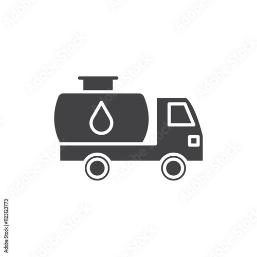 Fuel truck icon Simple thin line flat symbol