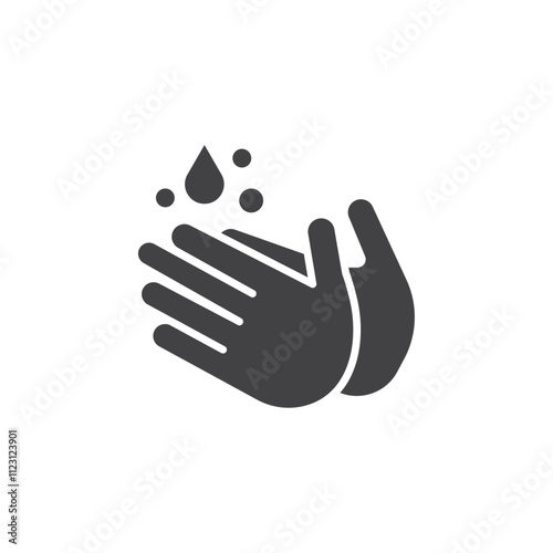 Hand wash icon Simple thin line flat symbol