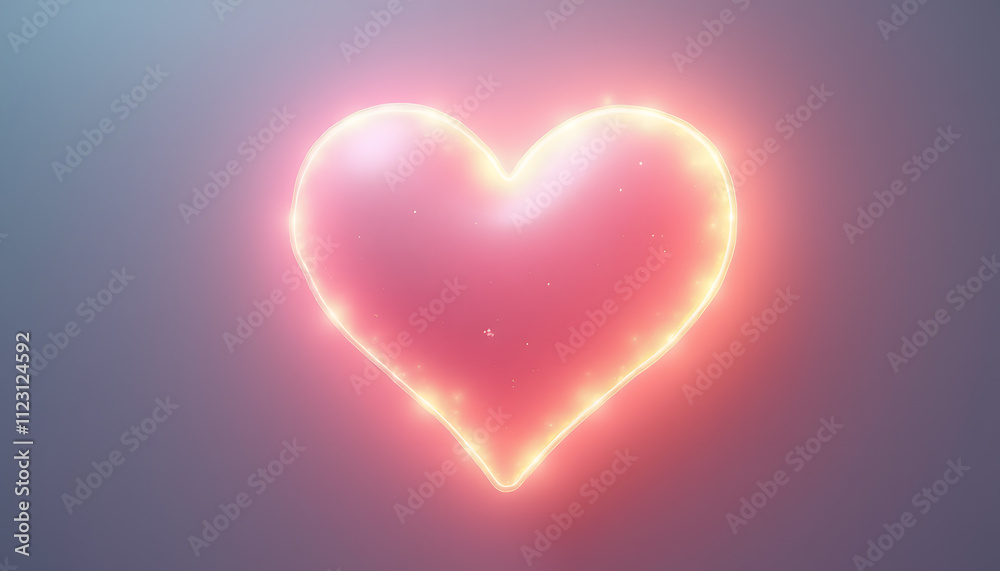 Gentle Heart Icon with Soft Pastel Glow Gentle Heart Icon with Soft Pastel Glow
