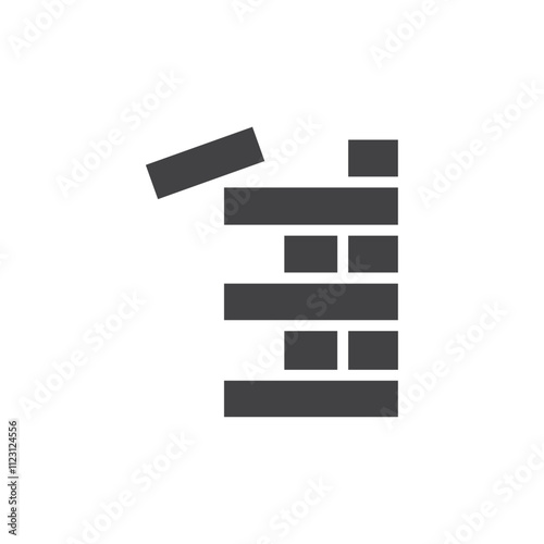 Jenga icon Simple thin line flat symbol
