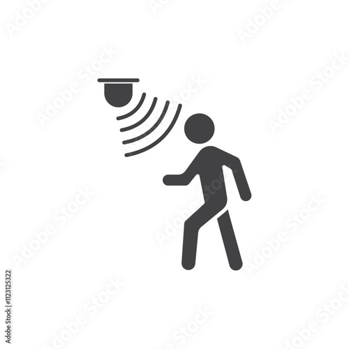 Motion sensor icon Simple thin line flat symbol