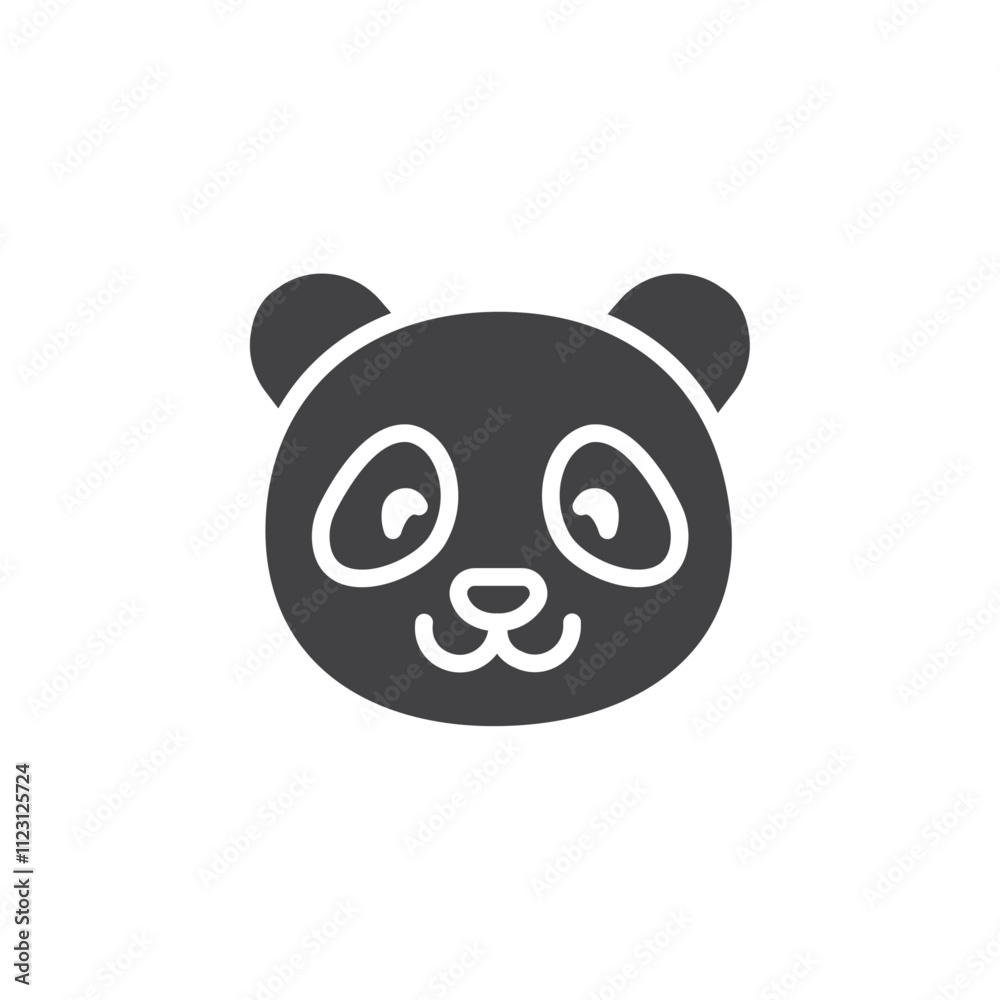 Panda icon Simple thin line flat symbol Panda icon Simple thin line flat symbol