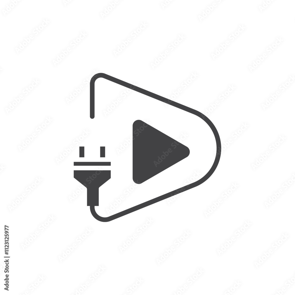 Plug and play icon Simple thin line flat symbol Plug and play icon Simple thin line flat symbol