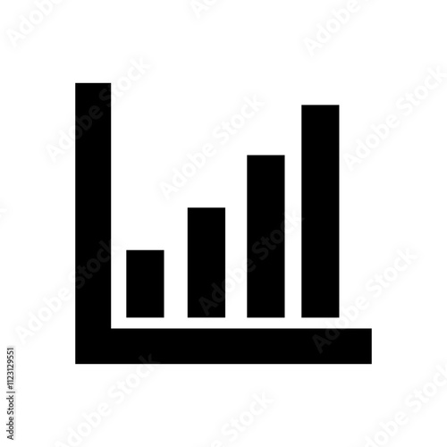 business graph showing growth icon vector