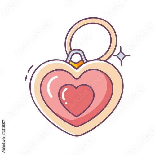 heart locket icon, valentines day illustration, valentine icon - simple line art of heart locket, symbolizing valentines day celebrations valentine vector 