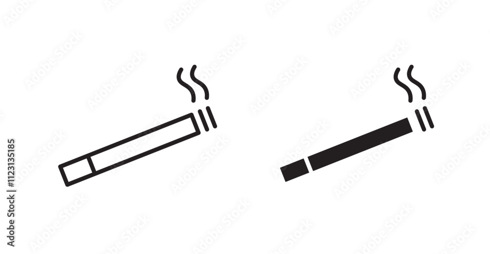 Cigarette flat simple vector symbols illustration. Cigarette flat simple vector symbols illustration.