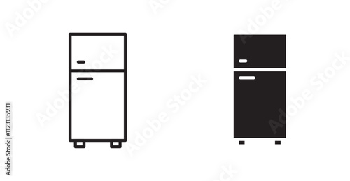 Fridge flat simple vector symbols illustration.