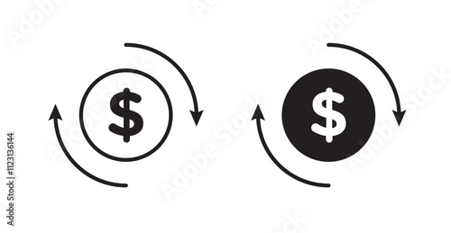 Cash flow flat simple vector symbols illustration.