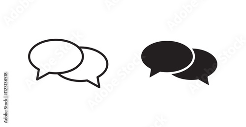 Comments flat simple vector symbols illustration.