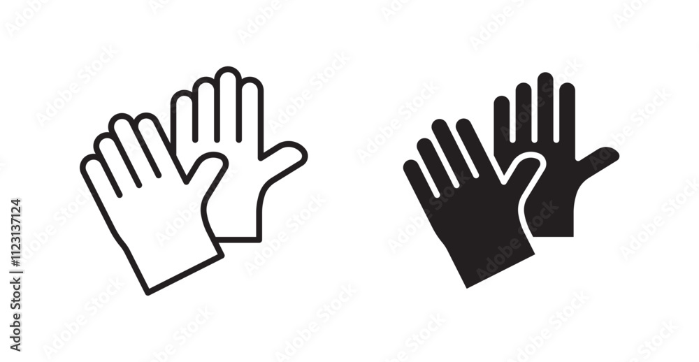 Fototapeta premium Glove flat simple vector symbols illustration.
