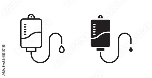 IV drip flat simple vector symbols illustration.