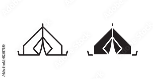 Tent flat simple vector symbols illustration.