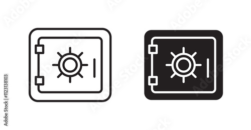 Bank vault flat simple vector symbols illustration.