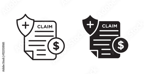 Insurance Claim flat simple vector symbols illustration.